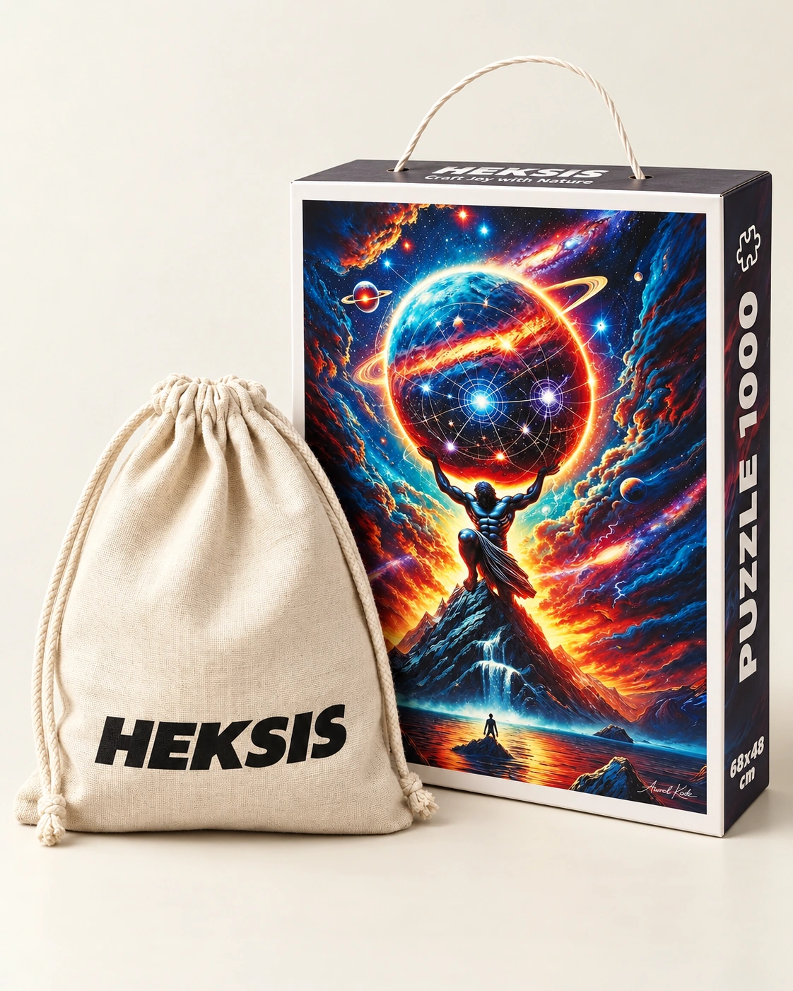 Atlas — Gift box with a paper handle and a cotton bag included